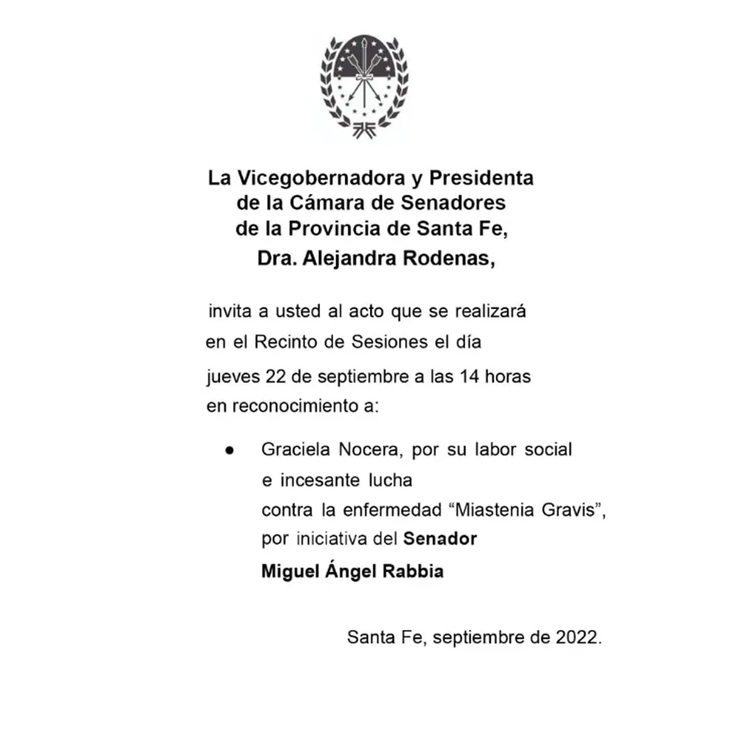 RECONOCIMENTO A GRACIELA NOCERA POR SU LABOR SOCIAL