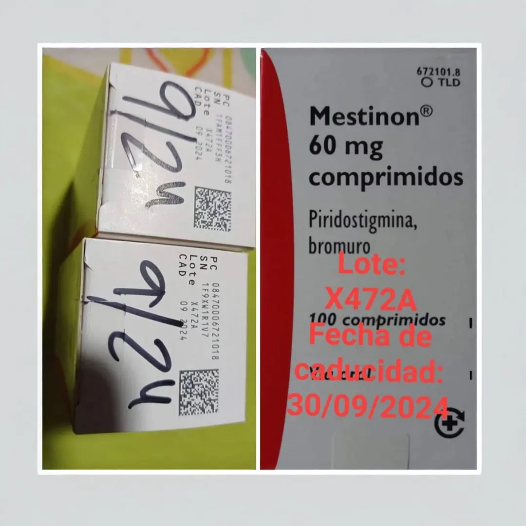 LOTE DE MESTINON 60MG - ATENCIÓN PACIENTES CON MIASTENIA GRAVIS