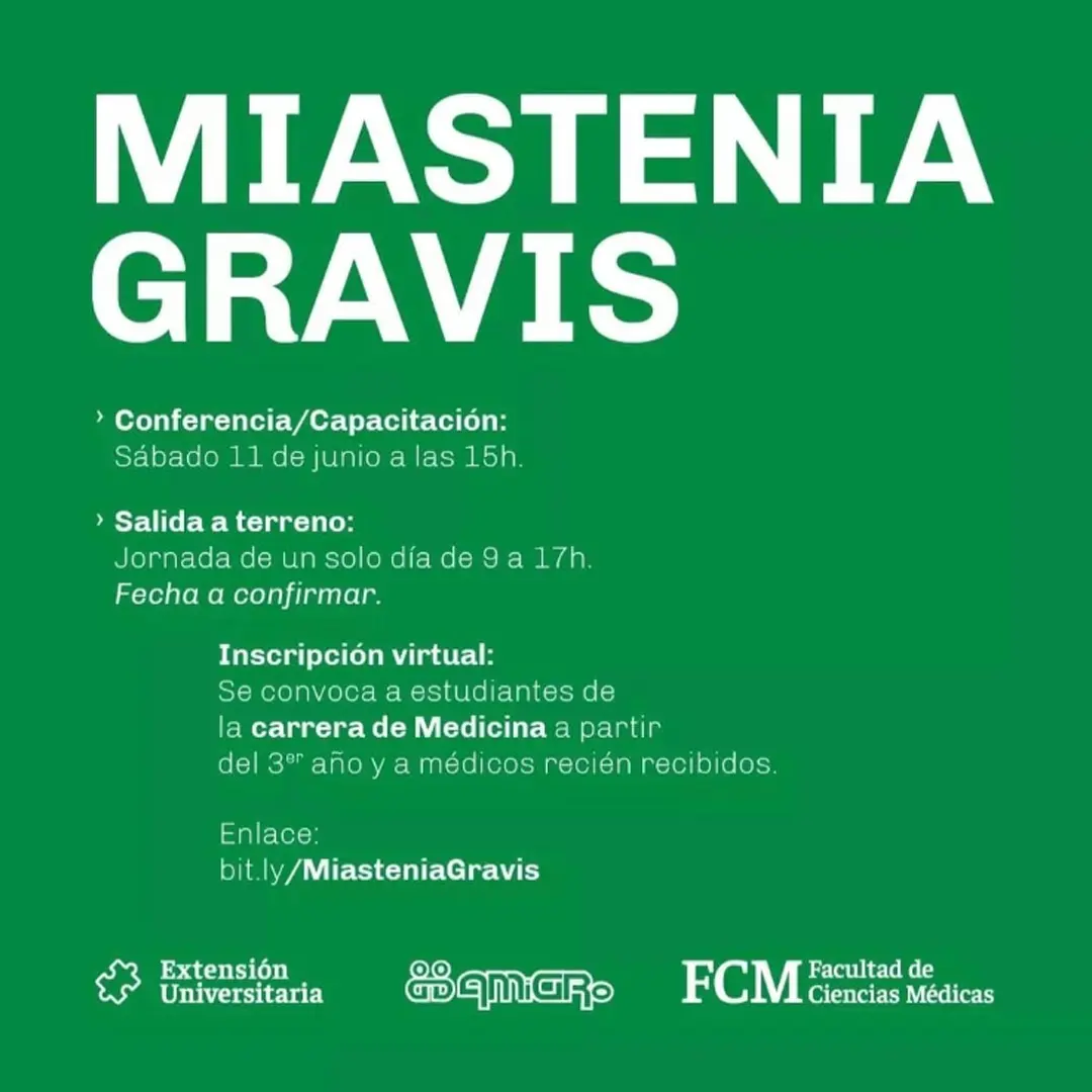 CONFERENCIA PRESENCIAL SOBRE MIASTENIA GRAVIS EN ROSARIO